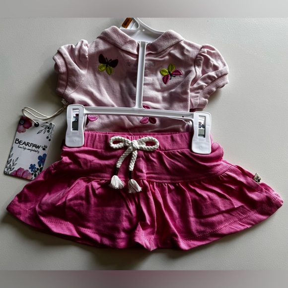 NWT BearPaw Pink Baby Dress with Butterfly Accents (SIZES: 0-3M, 3-6M, & 6-9M) - Picture 3 of 4